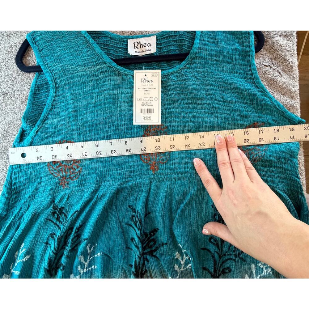 Bohemian Dyed Midi Tank Dress by Rhea Handmade 100% Viscose Sustainable - Picture 6 of 7